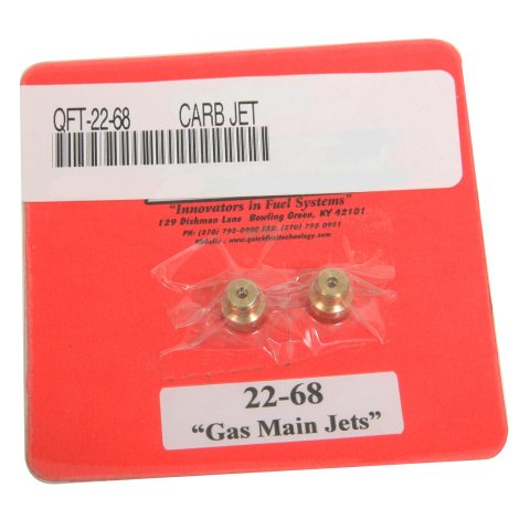 Quick Fuel Standard Main Jets 22-68QFT Carburetor Jets, Main, Fuel, Size 68, Gasoline, Pair