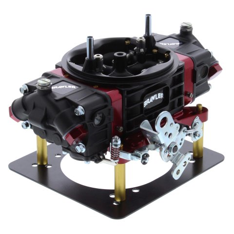 Quick Fuel Brawler Race Series 850 CFM 4-Barrel Carburetor BR-67332 Carburetor, Series, cfm, Mechanical Secondary, 4-Barrel, Square Bore, Black Powdercoat, Red Anodized Metering Blocks, Each