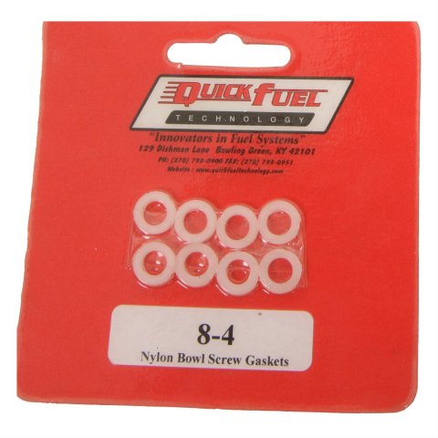 Quick Fuel Carburetor Bowl Screw Gaskets 8-4QFT Gaskets, Nylon, Set of 8