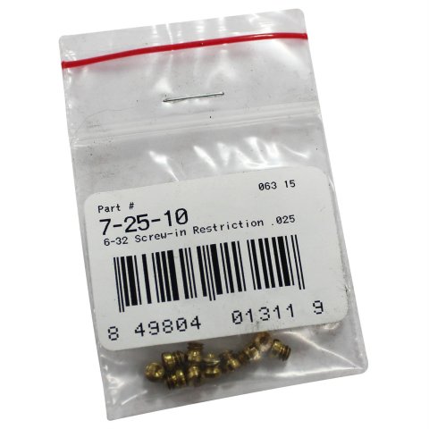 Quick Fuel Carburetor Idle Feed Restrictors 7-25-10QFT Restrictor, Carburetor, .025 in., 6-32 UNF Threads, Set of 10