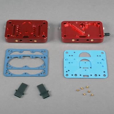 Quick Fuel Double Pumper Billet Metering Block Conversion Kits 34-105QFT Conversion, Aluminum, Red Anodized, Holley/Quick Fuel, 4150, Kit
