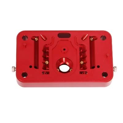 Quick Fuel Billet Metering Blocks 34-4QFT Block, Primary, Secondary, Aluminum, Red Anodized, 4150 Series Carburetors, Each