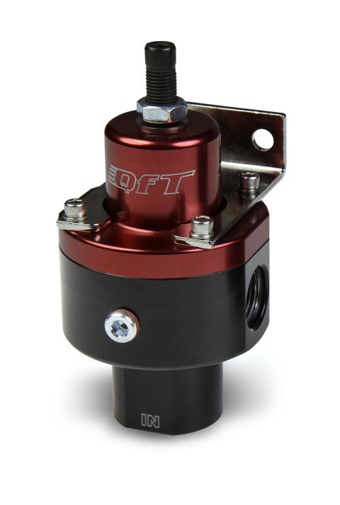 Quick Fuel Pressure Regulators 30-7025QFT Regulator, 2-Port, 5-8 psi, Billet Aluminum, Black/Red Anodized, All Fuels, Universal, Each