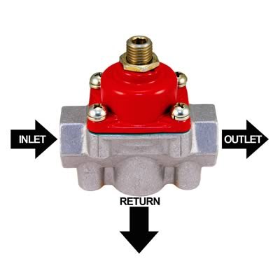 Quick Fuel Pressure Regulators 30-900QFT Regulator, 4 1/2-9 psi, Aluminum, Zinc Plated, Gasoline, Universal, Each