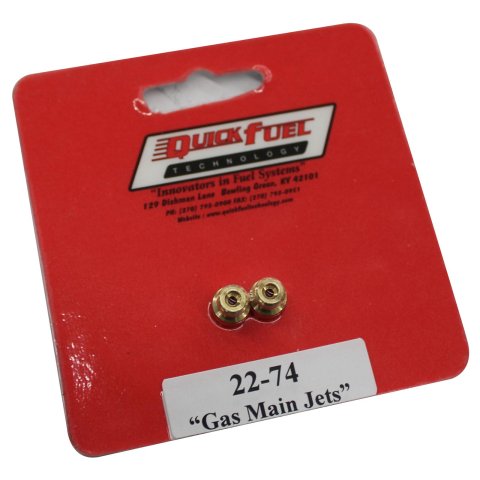 Quick Fuel Standard Main Jets 22-74QFT Carburetor Jets, Gasoline, Brass, 1/4 in.-32, Size 74, Fuel, Pair