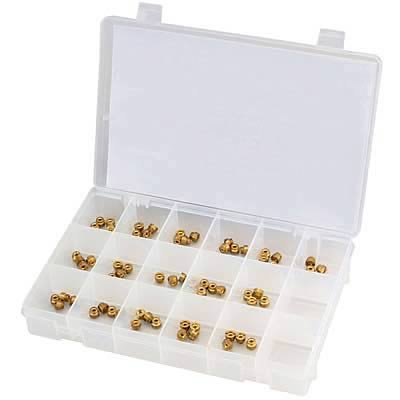 Quick Fuel Alcohol Jet Kits 36-10QFT Carburetor Jets, Alcohol, Brass, 5/16 in.-32, Sizes 132-172, Four of Each Size, Kit