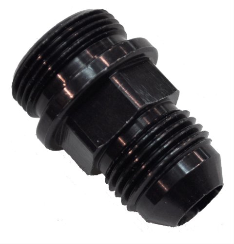 Quick Fuel Carburetor and System Fittings 19-38QFT Fitting, Carb Inlet Type, Aluminum, Black Anodized, 7/8-20 in. Male Threads, -8 AN Male Threads, Each