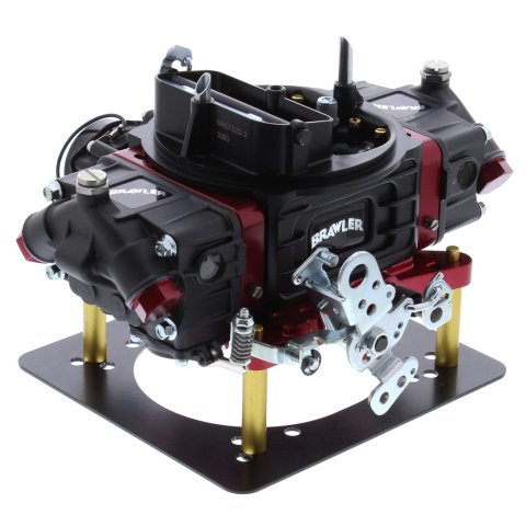 Quick Fuel Brawler Street Series 750 CFM 4-Barrel Carburetor BR-67320 Carburetor, Series, cfm, Mechanical Secondary, Electric Choke, 4-Barrel, Square Bore, Black, Red Anodized Metering Blocks, Each