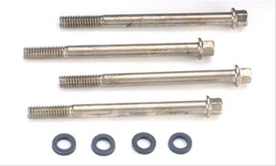 Quick Fuel Carburetor Bowl Screws 5-18QFT Screws, Professional, Chute Design, 2.75 in. Long, Stainless Steel, Nylon Gaskets, Set of 4