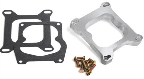 Quick Fuel Carburetor Adapters 300-6QFT Adapters, Open Center, 0.500 in. Height, Aluminum, Natural, Square Bore 4-barrel, Each