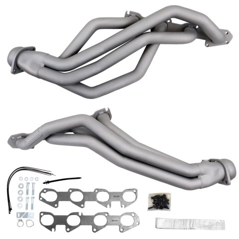 BBK Full-Length Headers 1950 Headers, Full-Length, Long Tube One-piece, Steel, Titanium Ceramic Coated, 1 3/4 in. Primary Tube O.D., Dodge, Ram, 5.7L, Pair