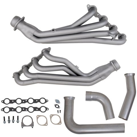 BBK Full-Length Headers 1614 Headers, Long Tube, Steel, Titanium Ceramic, Chevy, GMC, Kit