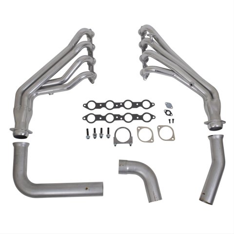 BBK Full-Length Headers 16140 Headers, Long Tube, Steel, Silver Ceramic Coated, Chevy, GMC, Kit