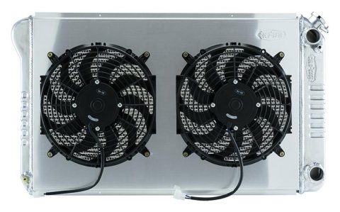 Cold Case Performance Aluminum Radiator Modules GMT556A21SSK Radiator, Performance, Crossflow, Aluminum, Polished, 2-row, Dual Fan, Shroud, Chevrolet, GMC, LS Engine Swap, Kit