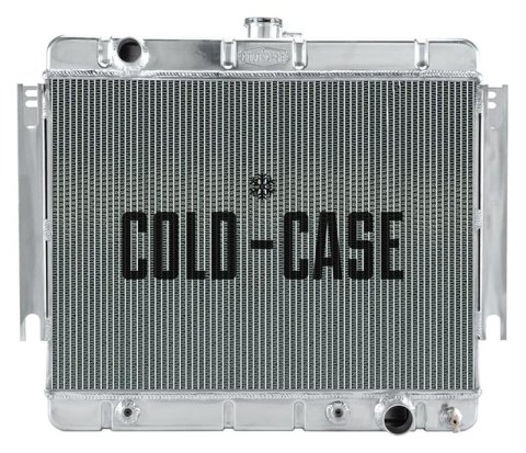Cold Case Performance Aluminum Radiators for 1961-1968 IMPALA - CHI566A Radiator, Performance, Aluminum, Polished, Downflow, 2 Row, Transmission Cooler, Chevy, Each