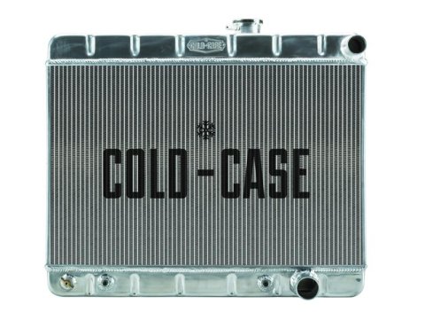Cold Case Performance Aluminum Radiators for 1965 GTO - GPG19A Radiator, Performance, Aluminum, Polished, Downflow, 2 Row, Transmission Cooler, Pontiac, GTO, Each