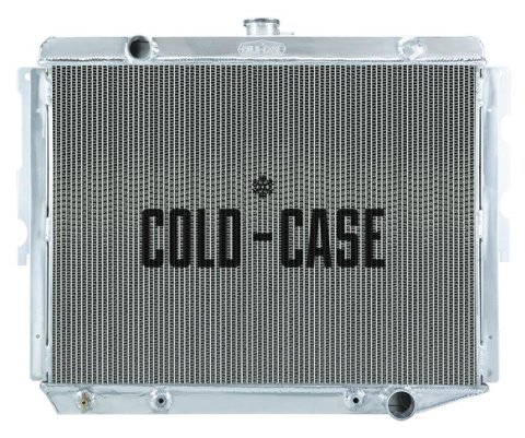 Cold Case Performance Aluminum Radiators MOP758A Radiator, Performance, Aluminum, Polished, Downflow, 2 Row, Transmission Cooler, Chrysler, Dodge, Plymouth, Small Block, Each