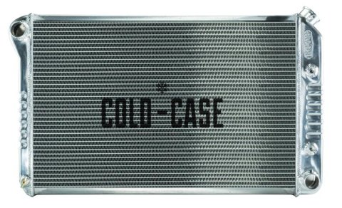 Cold Case Performance Aluminum Radiators for 1970-1981 CAMARO - CHC545A Radiator, Performance, Aluminum, Polished, Crossflow, 2 Row, Transmission Cooler, Chevy, Each