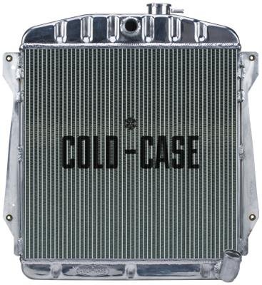 Cold Case Performance Aluminum Radiators for 1946-1948 FLEETLINE, FLEETMASTER, STYLEMASTER SERIES - CHT591A Radiator, Performance, Aluminum, Polished, Downflow, 2 Row, Transmission Cooler, Chevy, Each
