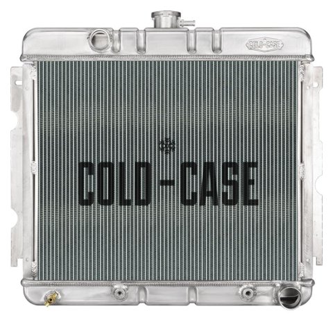 Cold Case Performance Aluminum Radiator Modules for 1967-1969 BARRACUDA, DART, VALIANT - MOP756A-7 Radiator, Performance, Aluminum, Satin, Downflow, Staggered Outlets, Dodge, Plymouth, Each