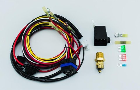 Cold Case Electric Fan Wiring Kits EF-1 Switches, Thermal, Kit, Singe/Dual Fans, 190 Degrees F Turn-On, Non-Adjustable, Relay Included, Kit