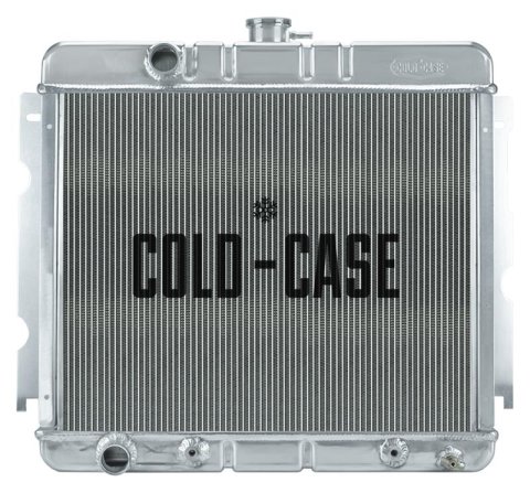 Cold Case Performance Aluminum Radiators for 1967-1969 BARRACUDA, DART, VALIANT - MOP756A-5 Radiator, Performance, Aluminum, Polished, Downflow, 2 Row, with Transmission Cooler, Mopar, Big Block B/RB, Each