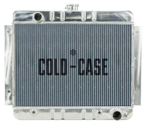 Cold Case Performance Aluminum Radiators for 1962-1967 CHEVY II - CHN540A Radiator, Performance, Aluminum, Polished, Downflow, 2 Row, Transmission Cooler, Chevy, Nova, Each