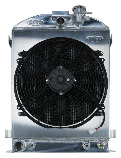 Cold Case Performance Aluminum Radiator Modules STF905AK Radiator, Performance, Module, Aluminum, Polished, Downflow, 2 Row, Transmission Cooler, Single 16 in. Fan, Ford, Kit