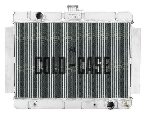 Cold Case Performance Aluminum Radiators for 1966-1967 CHEVELLE, EL CAMINO, MALIBU - CHE543A Radiator, Performance, Aluminum, Polished, Downflow, 2 Row, without Transmission Cooler, without A/C, Chevrolet, Each