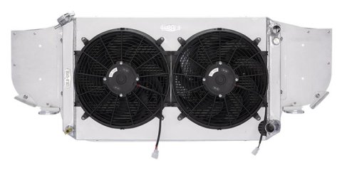Cold Case Radiator Support Module Kits for 1967-1969 CAMARO, FIREBIRD - CHC11RSLS Radiator, Performance, Module, Aluminum, Satin Brushed, Crossflow, 2 Row, Dual 14 in. Fan, LS Conversion, Chevrolet, Kit