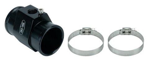 Cold Case Water Temperature Sensor Hose Adapters TS38 Fitting and Adapter, Adapter, Straight, Aluminum, Black, 1 1/2 in. Barb, 1/4 in. NPT Gauge Port Size, Each