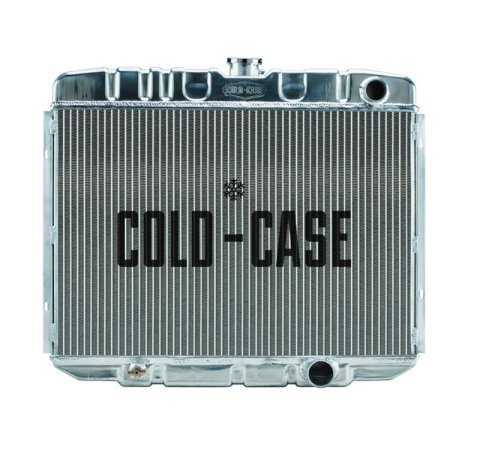 Cold Case Performance Aluminum Radiators for 1967-1970 MUSTANG - FOM587 Radiator, Performance, Aluminum, Polished, Downflow, 2 Row, Ford, Mustang, Each