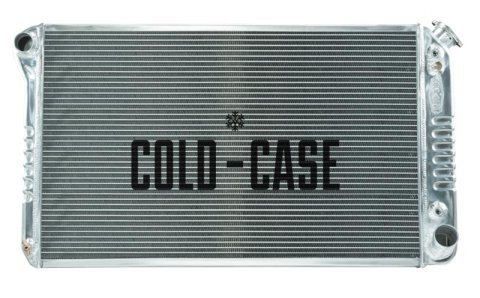 Cold Case Performance Aluminum Radiators GMT558A Radiator, Performance, Aluminum, Polished, Crossflow, 2 Row, Transmission Cooler, Chevy, GMC, Truck, Kit