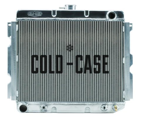 Cold Case Performance Aluminum Radiators MOP753A Radiator, Performance, Aluminum, Polished, Downflow, 2 Row, Transmission Cooler, Dodge, Plymouth, Big Block, Each