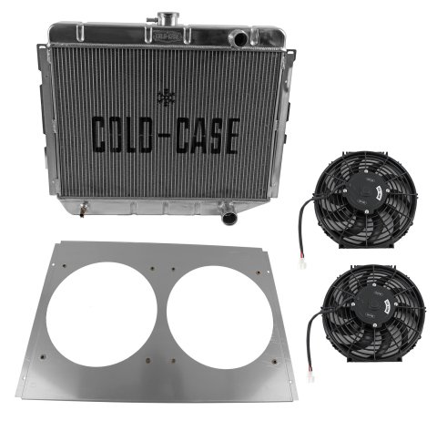 Cold Case Performance Aluminum Radiator Modules MOP750-5K Radiator, Performance, Module, Aluminum, Polished, Downflow, 2 Row, Dual 12 in. Fans, Mopar Hemi Gen III, Kit