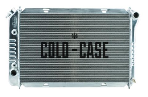 Cold Case Performance Aluminum Radiators FOM578A Radiator, Performance, Aluminum, Polished, Downflow, 2 Row, Transmission Cooler, Ford, Mustang, Each