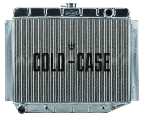 Cold Case Performance Aluminum Radiators for 1970-1974 BARRACUDA, CHALLENGER, CUDA - MOP754A Radiator, Performance, Aluminum, Polished, Downflow, 2 Row, Transmission Cooler, Dodge, Plymouth, Each
