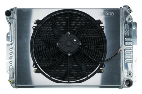 Cold Case Performance Aluminum Radiator Modules CHC11AK Radiator, Performance, Module, Aluminum, Polished, Crossflow, 2 Row, Transmission Cooler, Single Fan, Chevy, Pontiac, Kit