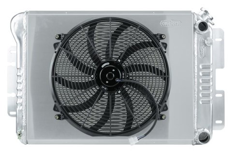 Cold Case Performance Aluminum Radiator Modules for 1967-1969 CAMARO, FIREBIRD - CHC547AK Radiator, Performance, Module, Aluminum, Polished, Crossflow, 2 Row, Single Fan, Chevy, Pontiac, LS Swap, Kit
