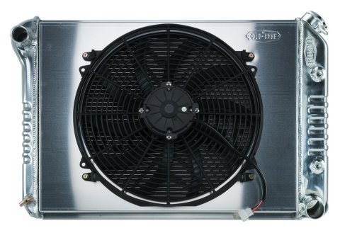 Cold Case Performance Aluminum Radiator Modules for 1968 CHEVY II, 1969-1979 NOVA - CHN548AK Radiator, Performance, Module, Aluminum, Polished, Crossflow, 2 Row, Transmission Cooler, Single 16 in. Fan, Chevy, Big Block, Kit