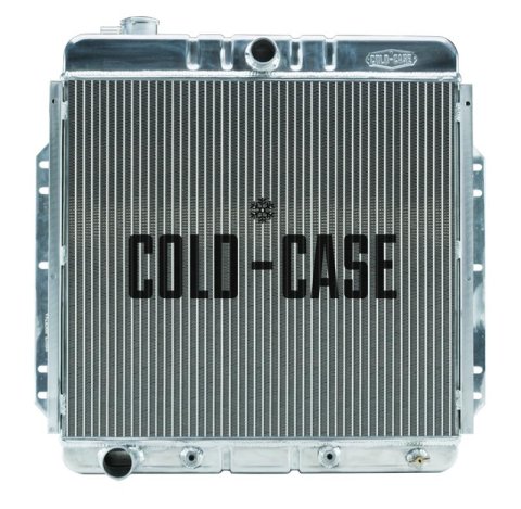 Cold Case Performance Aluminum Radiators for 1953-1956 F-100 - FOT576A Radiator, Performance, Aluminum, Polished, Downflow, 2 Row, Transmission Cooler, Ford, F-100, Each