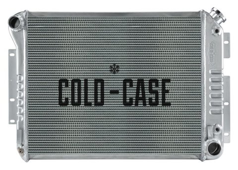 Cold Case Performance Aluminum Radiators for 1967-1969 CAMARO - CHC549A Radiator, Performance, Aluminum, Polished, Crossflow, 2 Row, Transmission Cooler, Chevy, Small Block, Each