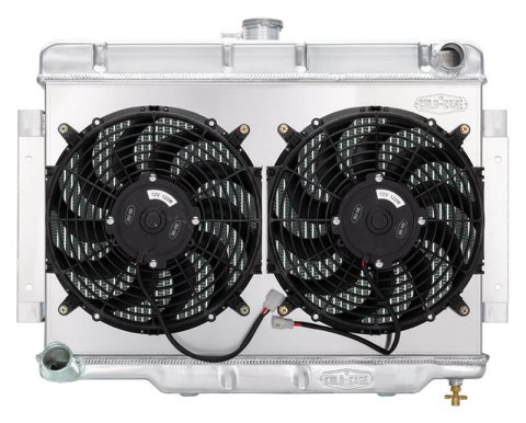 Cold Case Performance Aluminum Radiators for 1970-1983 CJ5, 1970-1975 CJ6, 1976-1985 CJ7 - MOJ990AK Radiator, Aluminum, Crossflow, Fans, Auto, Jeep, Kit