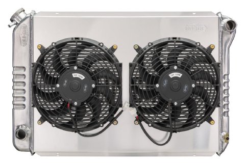 Cold Case Performance Aluminum Radiator Modules for 1979-1993 MUSTANG - LMM570-5K Radiator, Performance, Module, Aluminum, Polished, Crossflow, Dual 12 in. Fans, 2 Row, Coyote Swap, Ford, Kit