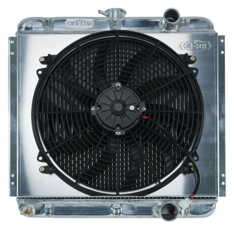 Cold Case Performance Aluminum Radiator Modules FOM561K Radiator, Performance, Module, Aluminum, Polished, Downflow, 2 Row, Single 16 in. Fan, Ford, Kit