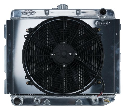 Cold Case Performance Aluminum Radiator Modules MOP753AK Radiator, Performance, Module, Aluminum, Polished, Downflow, 2 Row, Transmission Cooler, Single 16 in. Fan, Dodge, Plymouth, Big Block, Kit