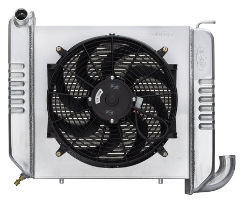 Cold Case Radiators CHV712AK 65-68 Corvette Small Block Aluminum Radiator 16 Inch Fan Kit
