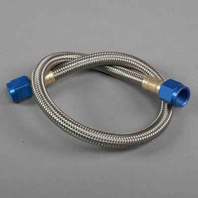 NOS Stainless Steel Braided Hoses 15405NOS Hose, Steel, -6 AN Female End, Blue, -6 AN Female End, Blue, 18 in. Length, Each