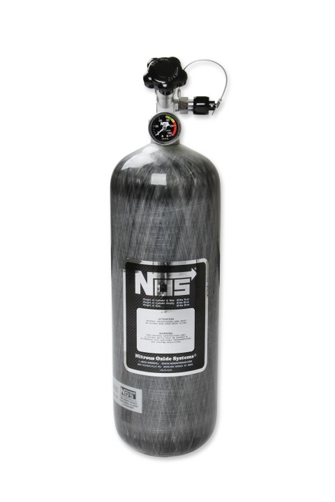 NOS 12.8 lbs. Nitrous Bottle 14748NOS Bottle, lbs., Carbon Fiber, Each