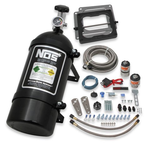 NOS Big Shot Nitrous Systems 02102BNOS Oxide System, Shot, Wet, 190-300 hp, 10 lb. Bottle, Black, Dominator 4500, 4-Barrel, Kit